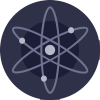 Logo oficial da criptomoeda Cosmos (ATOM)