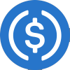Logo oficial da criptomoeda USD Coin (USDC)